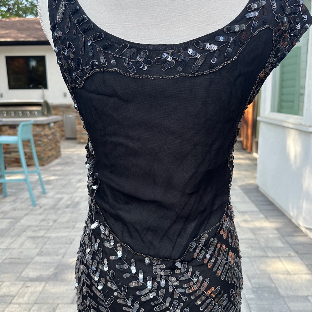 Alice + Olivia Black Sequin Sheath Mini Dress - Picture 4 of 5
